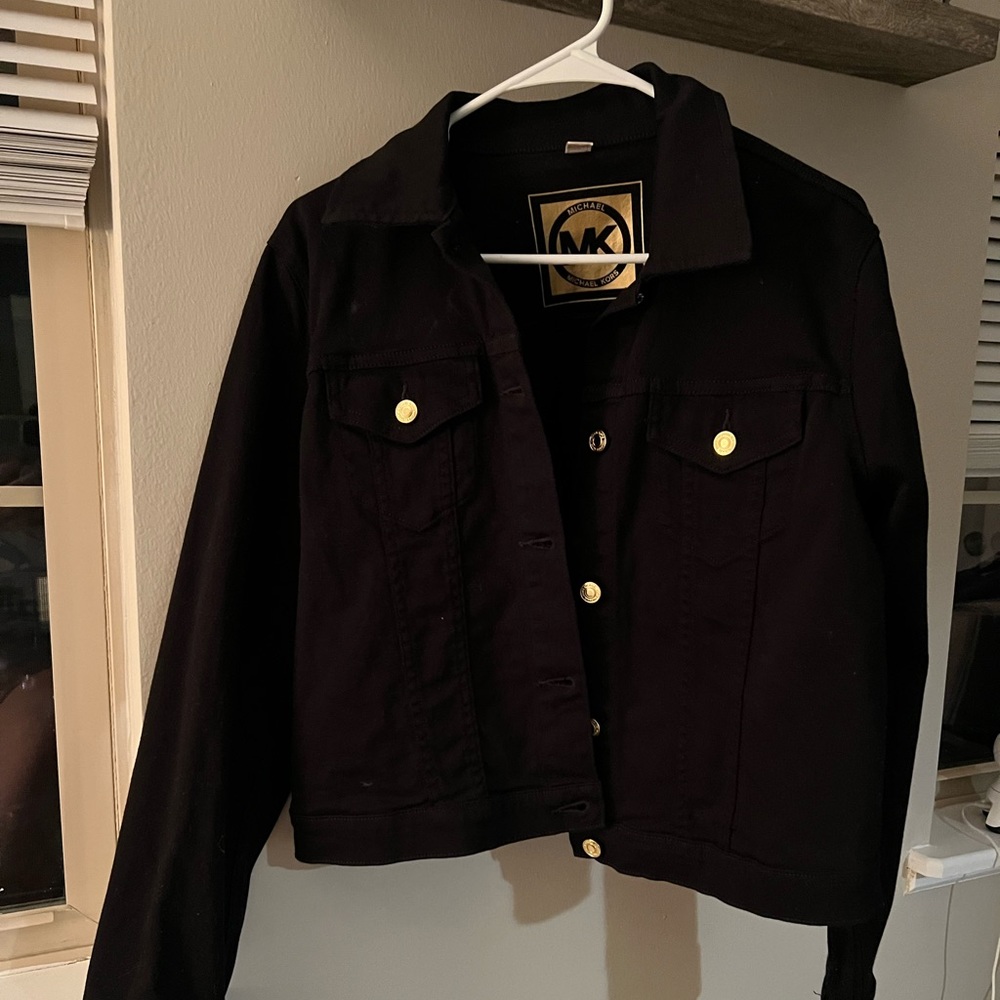 Micheal Kors black denim crop jacket - NWOT